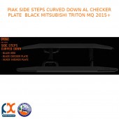 PIAK SIDE STEP CURVED DOWN AL CHECKER PLATE BLACK FITS MITSUBISHI TRITON MQ 15+