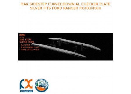 Piak Sidestep Curveddown Al Checker Plate Silver Fits Ford Ranger Px/pxii/pxiii