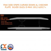 PIAK SIDE STEP CURVED DOWN AL CHECKER PLATE SILVER FITS ISUZU D-MAX 2012 & 2017+