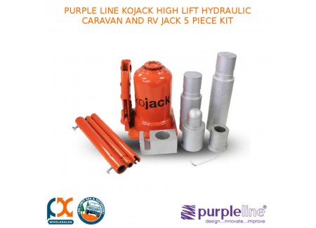 Purple Line Kojack High Lift Hydraulic Caravan And Rv Jack 5 Piece Kit