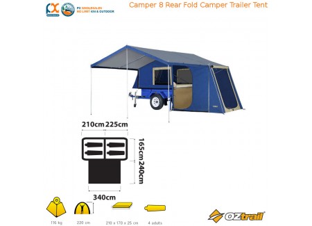 Oztrail Camper 8 Rear Fold Camper Trailer Tent